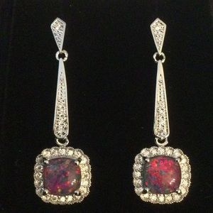 Black Cherry Fiery Opalite Earrings